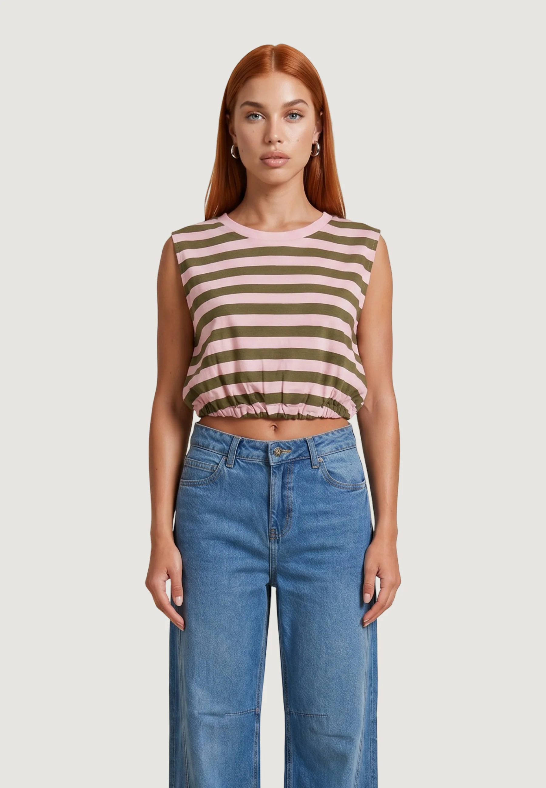 T-shirt I am Top Viscosa Righe - Image 2