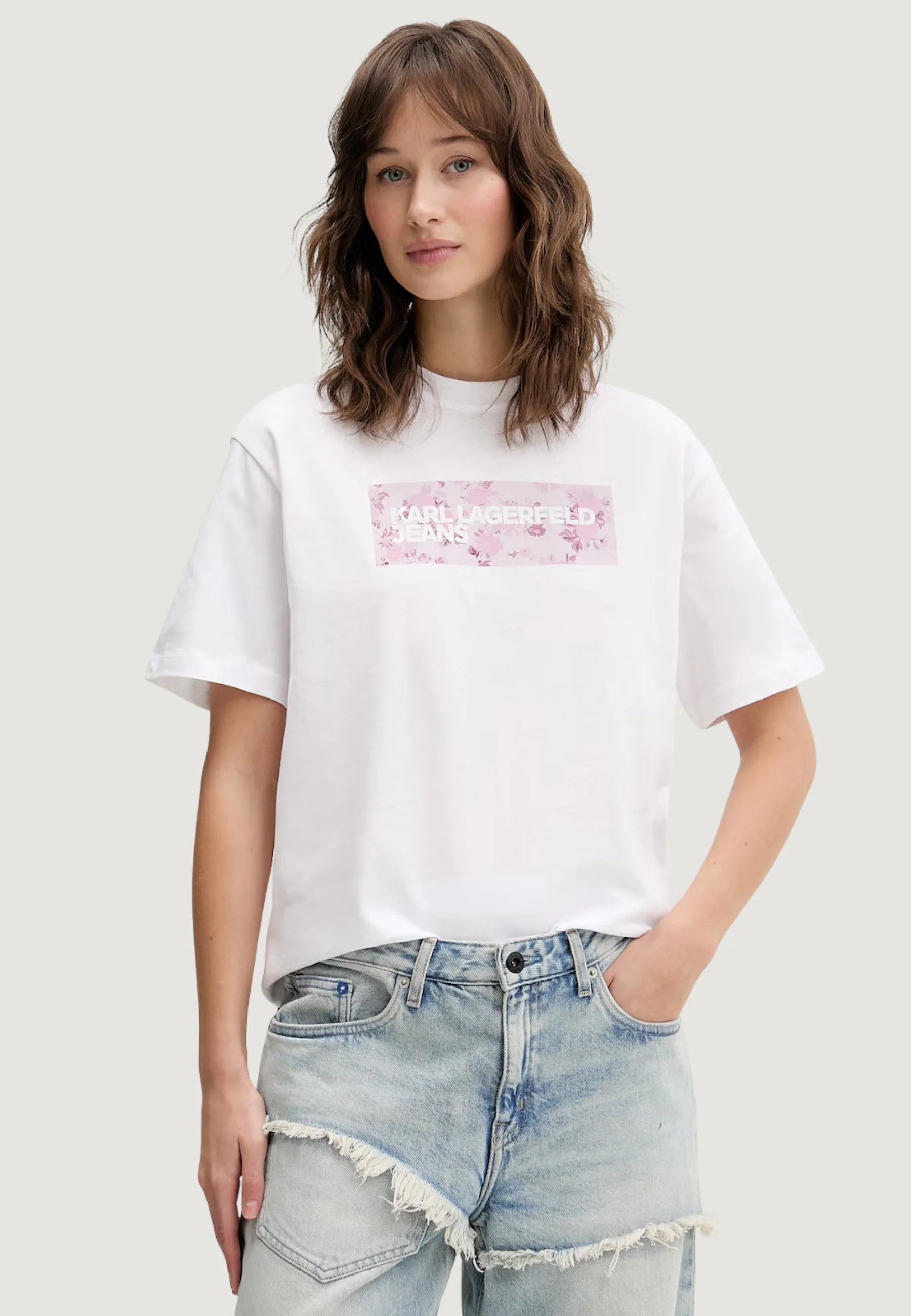 T-shirt Karl Lagerfeld Jeans KLJ Reg Floral Logo Tee