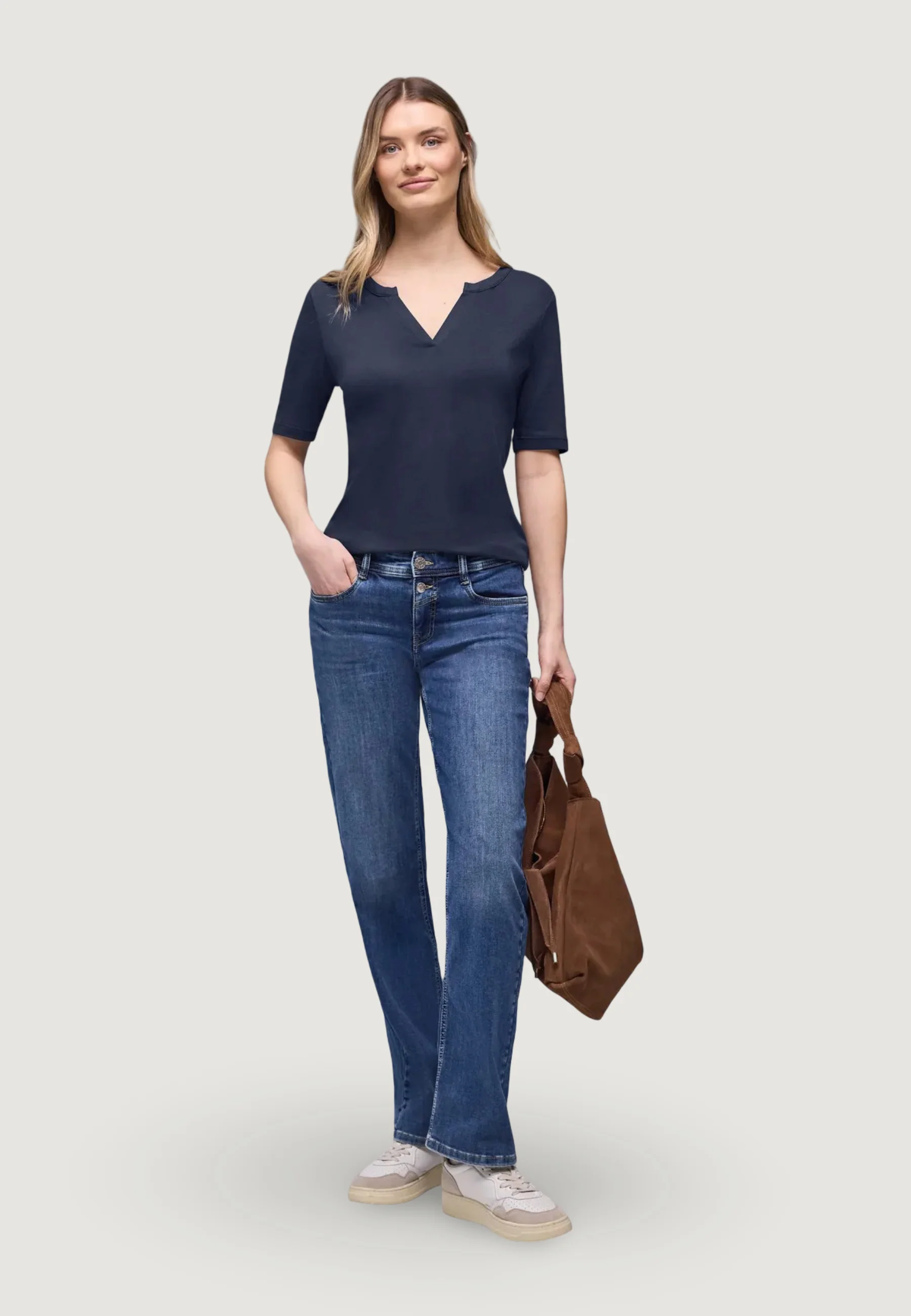 T-shirt Street One basic split neck shirt - Image 3