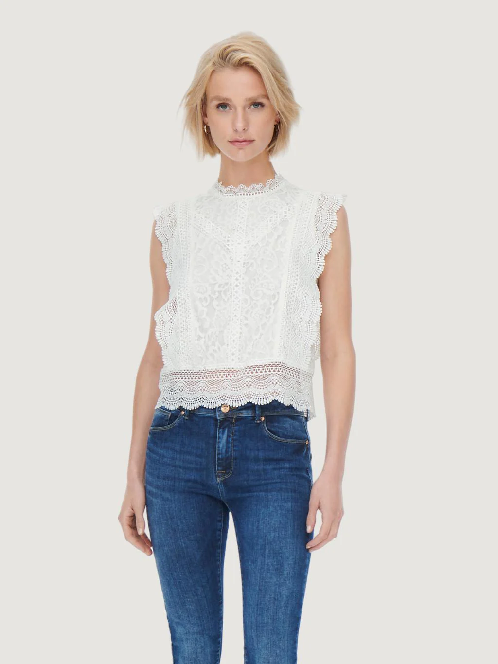 Top Only ONLKARO S/L LACE NOOS WVN - Image 3