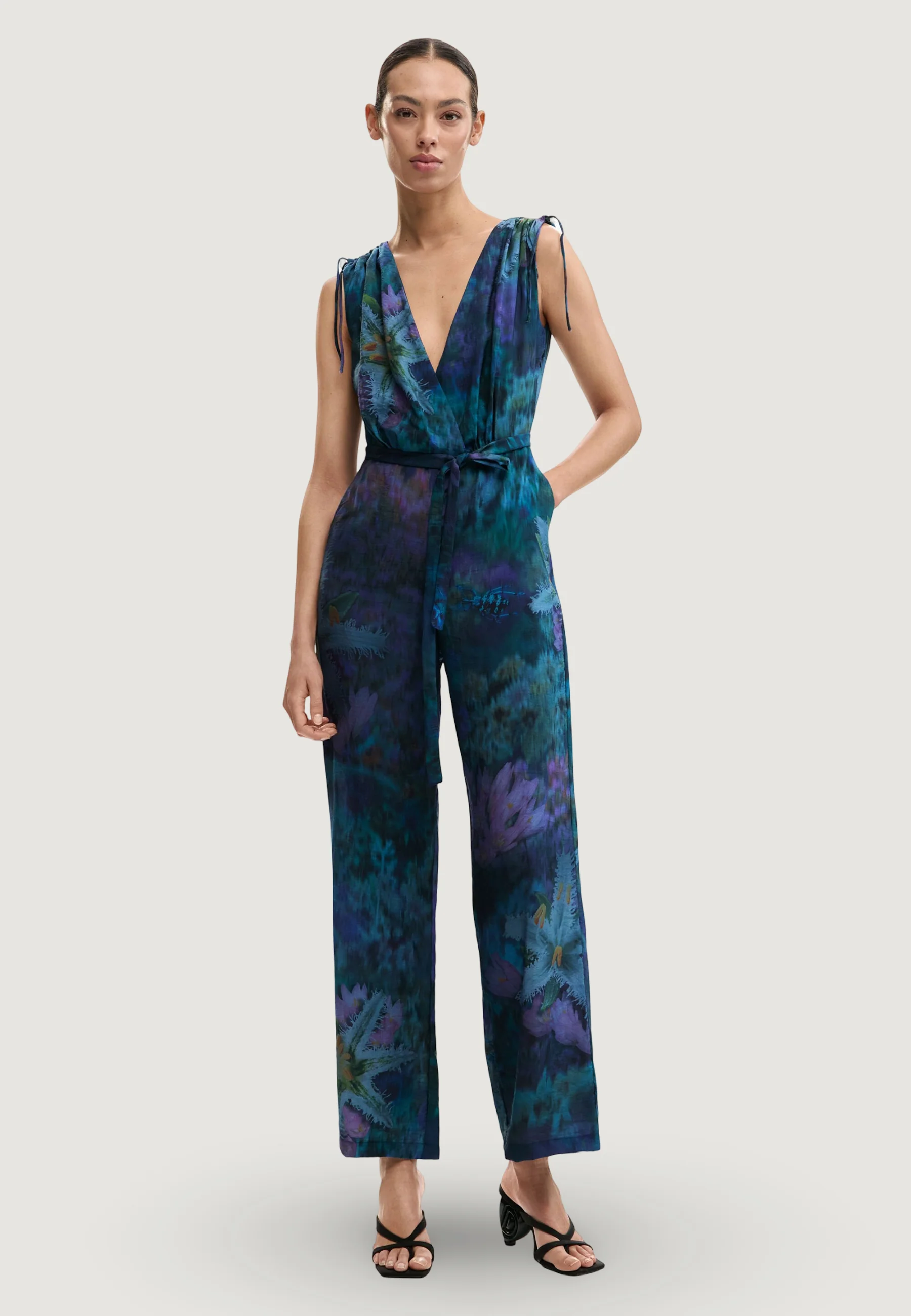 Tuta elegante Desigual JUMPSUIT_FLORESAZUL