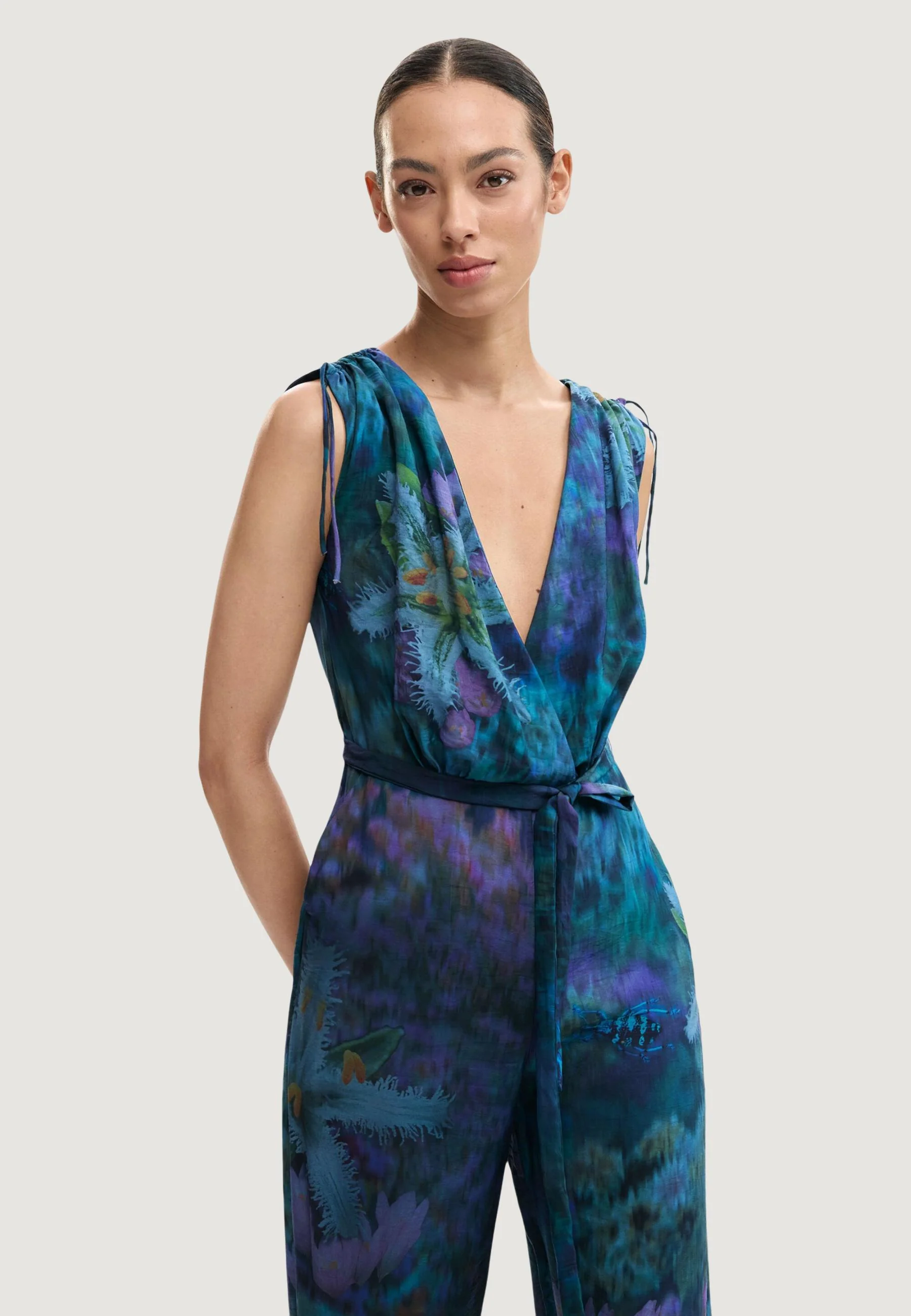 Tuta elegante Desigual JUMPSUIT_FLORESAZUL - Image 2