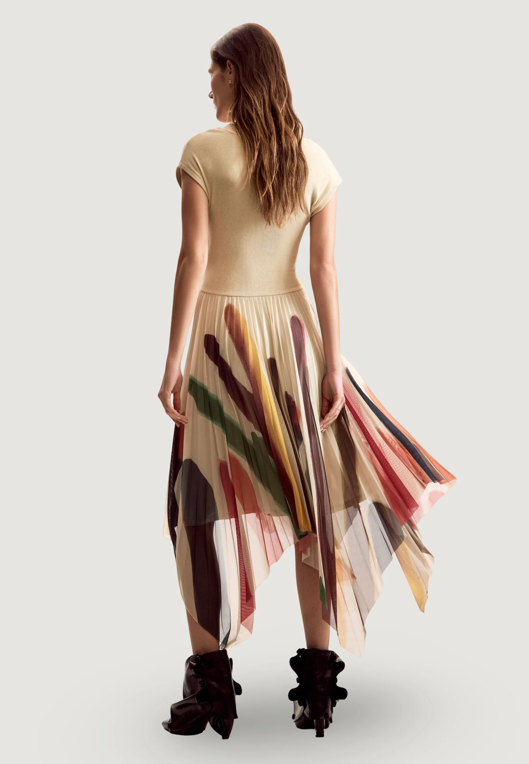 Vestito lungo Desigual VEST_BRUSHES_LACROIX - Image 3