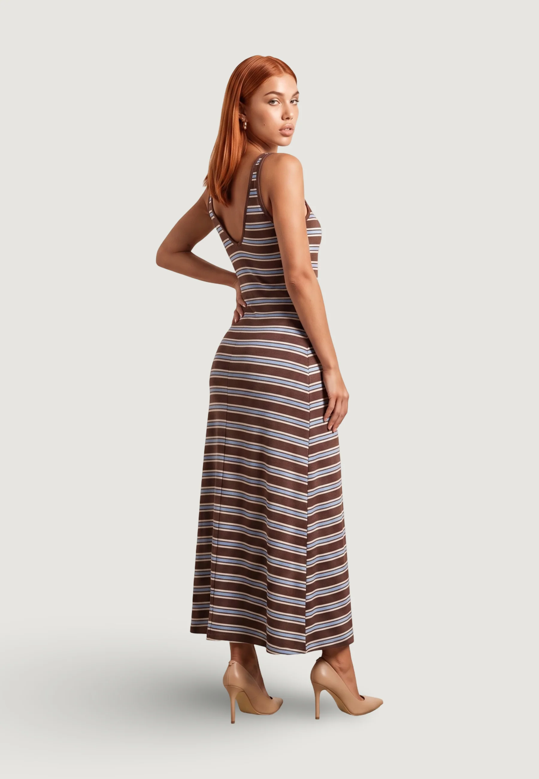 Vestito lungo I am Abito Cotone Righe - Image 3