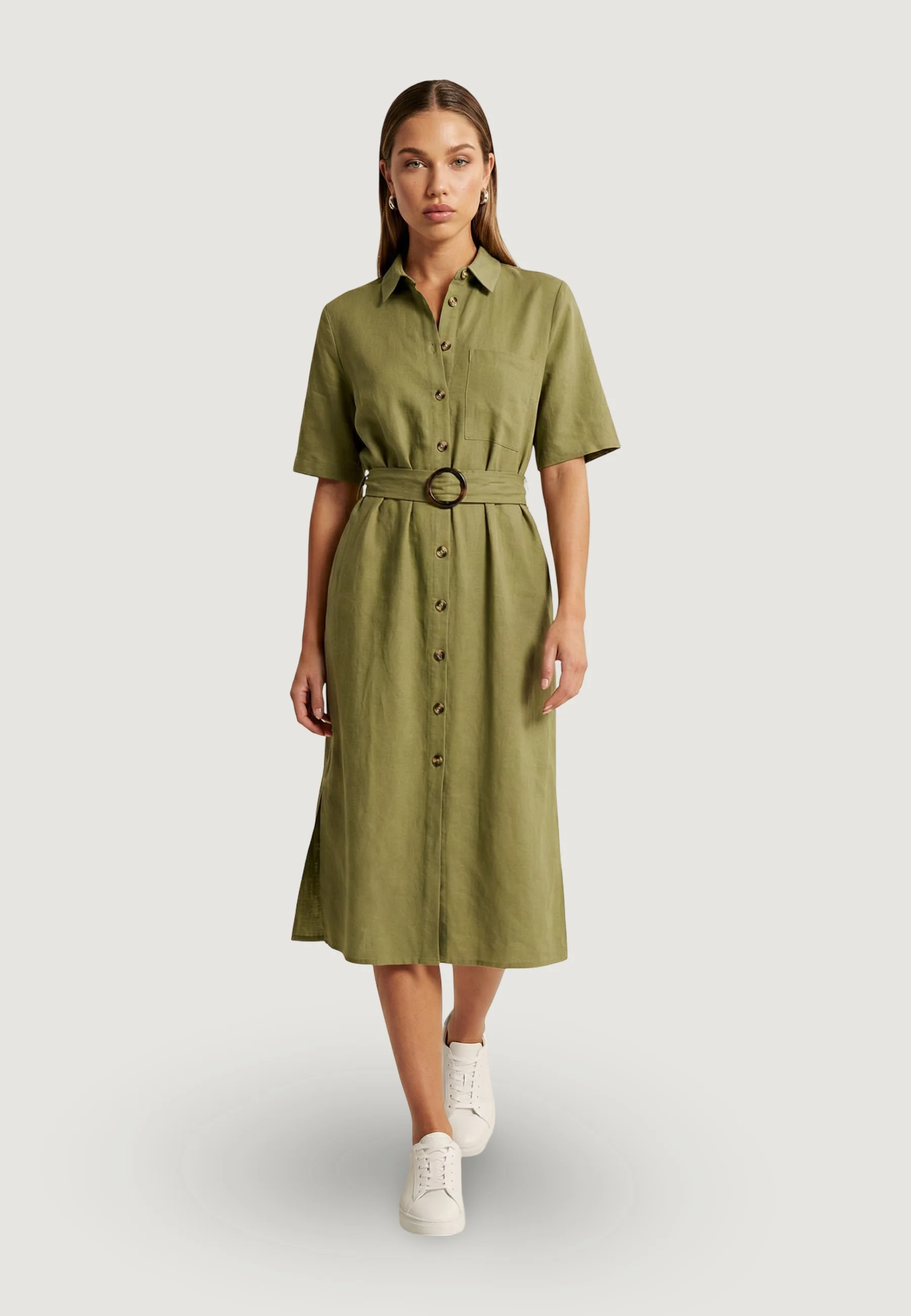 Vestito lungo Jacqueline de Yong Jdymilan Linen S/S Midi Dress Wvn