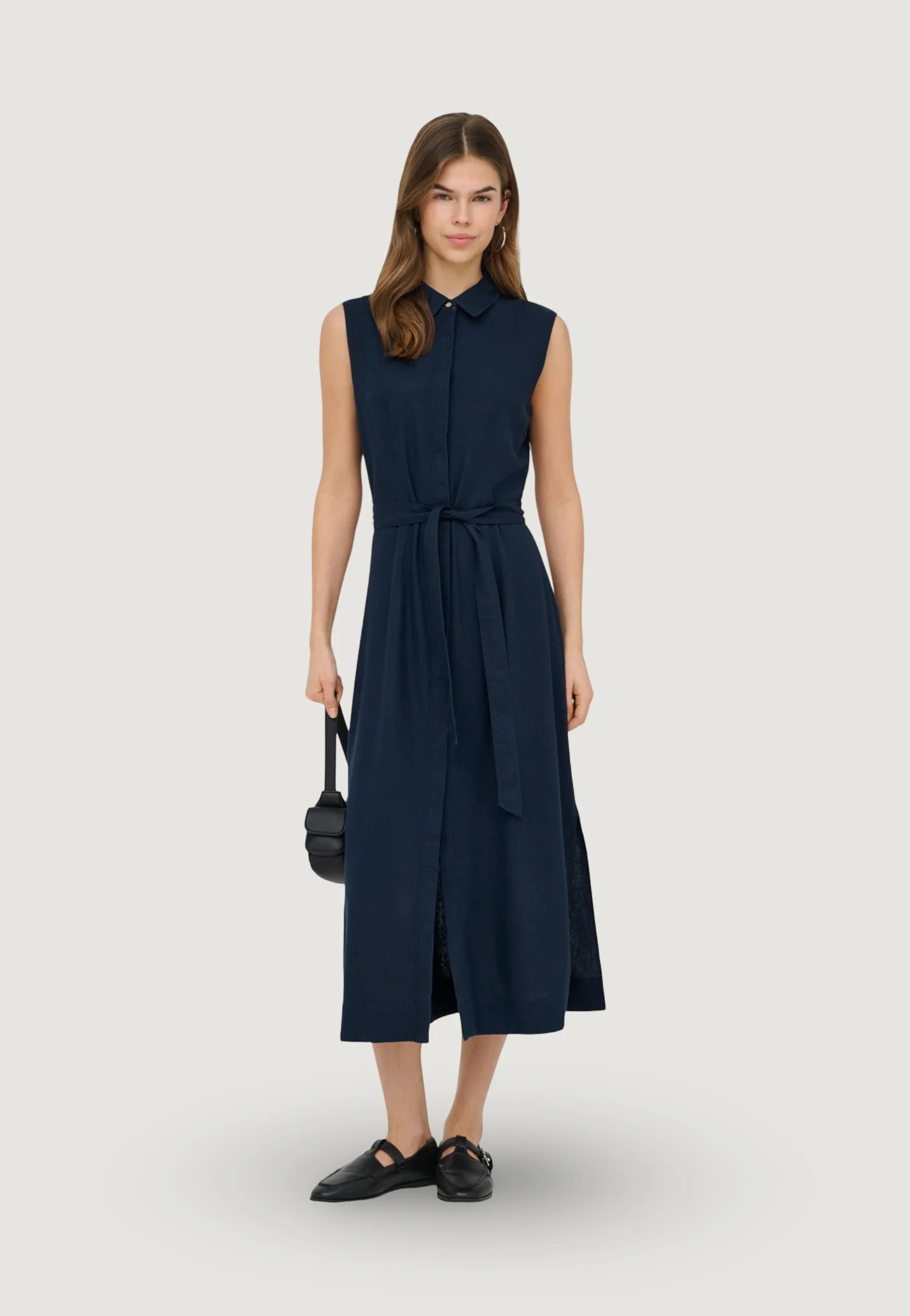 Vestito lungo Only Onlgoa Sl Linen Bl Shirt Dress Cc Pnt