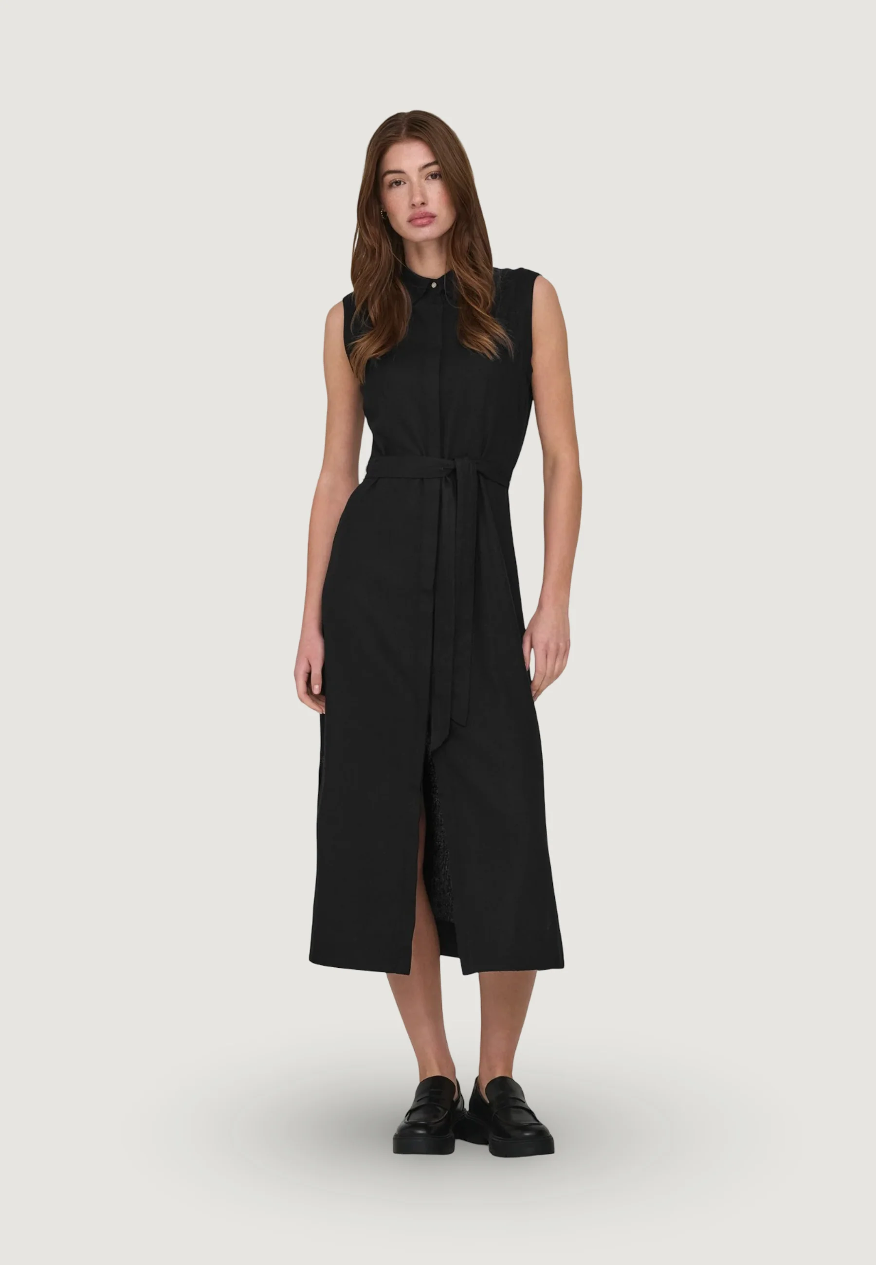 Vestito lungo Only Onlgoa Sl Linen Bl Shirt Dress Cc Pnt